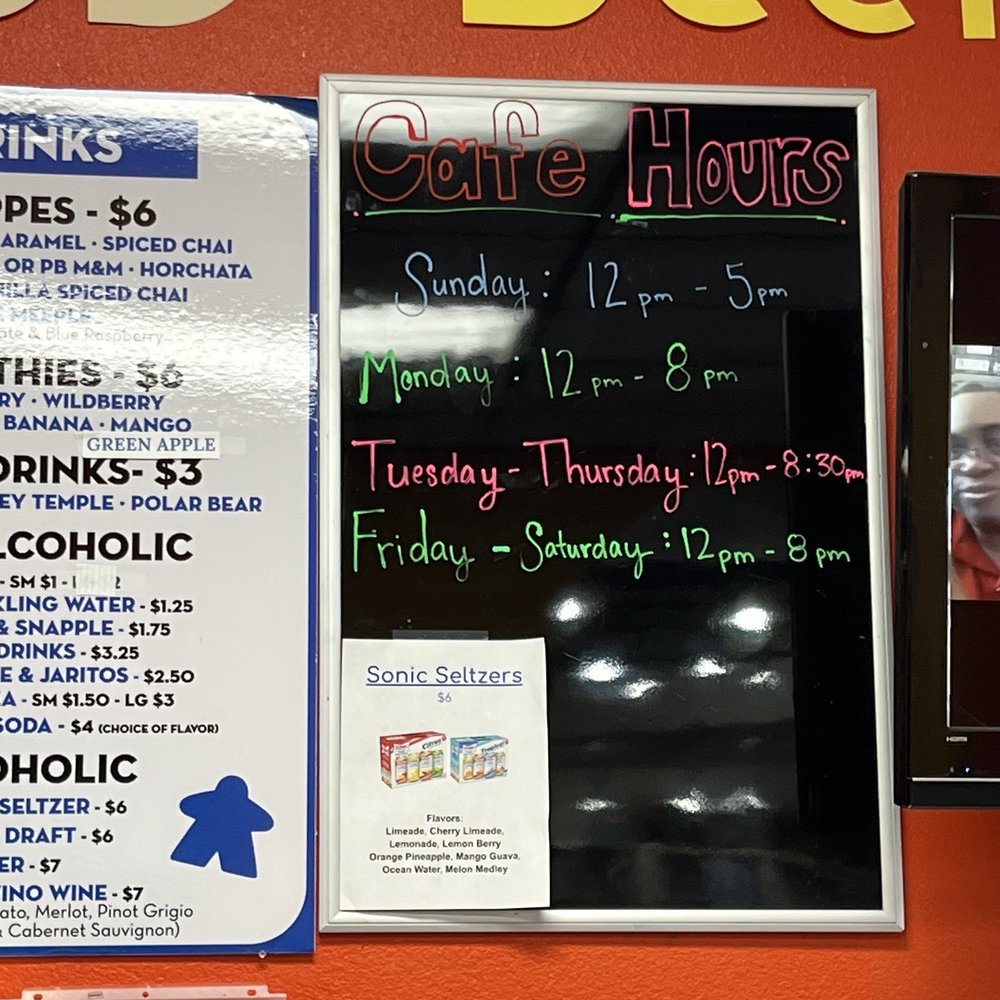 Meepleville Board Game Cafe - Cafe Hours - Tabletop Games Near Me - Las Vegas, Nevada