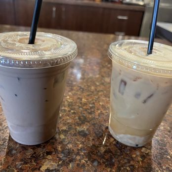 The Night Owl - Banana latte (left) mocha (right) - Coffee & Tea Near Me - Fullerton, California The Night Owl - Banana latte (left) mocha (right) - Coffee & Tea Near Me - Fullerton, California