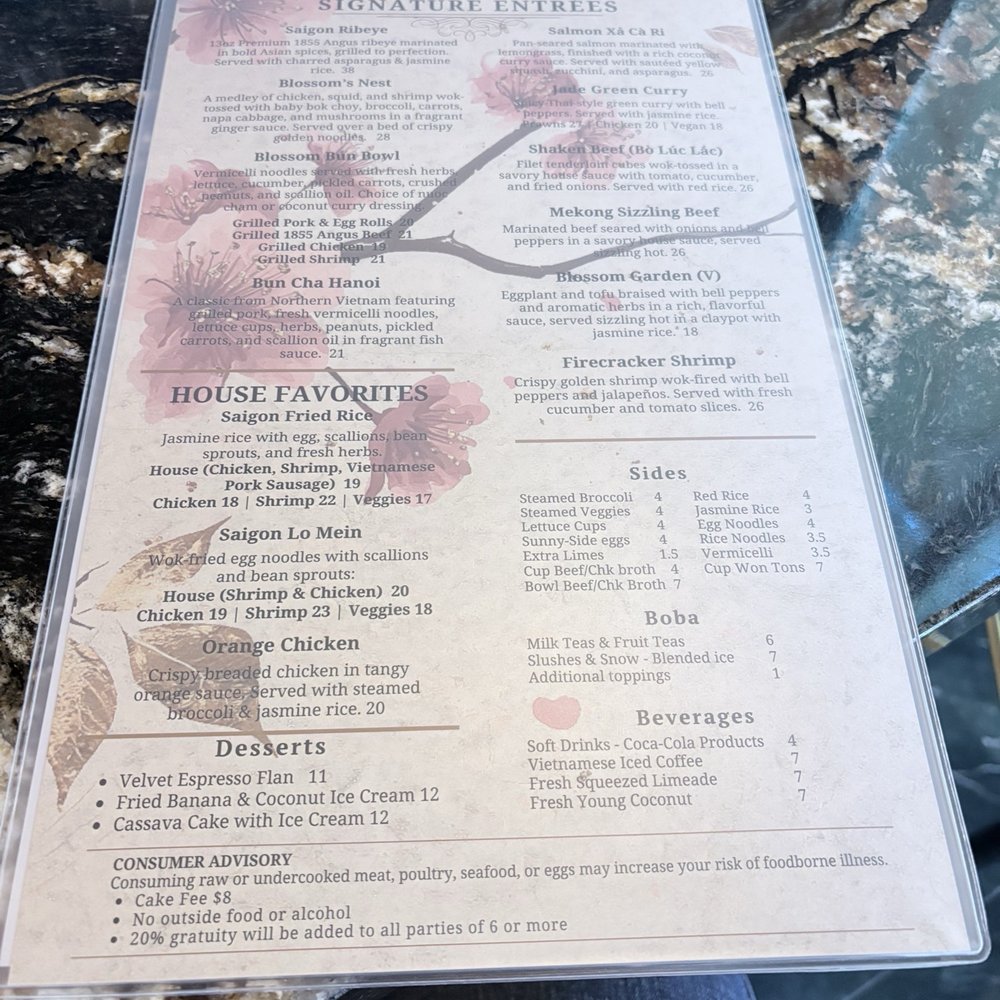 Saigon Blossoms - Menu - Vietnamese Near Me - Tucson, Arizona Saigon Blossoms - Menu - Vietnamese Near Me - Tucson, Arizona