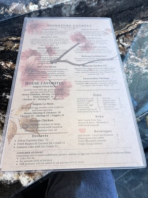 Menu photo 5 Saigon Blossoms Tucson, AZ