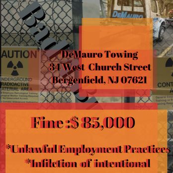 DeMauro Towing - Imposed Fine towards Demauro - Towing Near Me - Bergenfield, New Jersey DeMauro Towing - Imposed Fine towards Demauro - Towing Near Me - Bergenfield, New Jersey