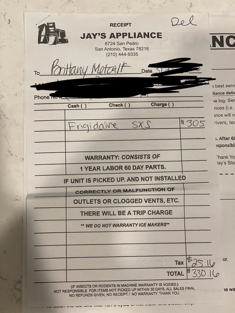 JAY’S APPLIANCES 18 Reviews San Antonio, Texas Appliances