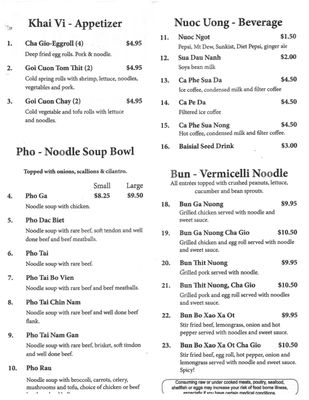 Menu photo 1 Pho Dang Winooski, VT