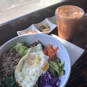Oshio - Beef bibimbap and Thai iced tea - Korean Near Me - Chico, California