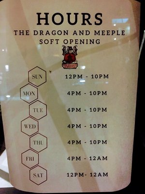 Photo of The Dragon and Meeple - Los Angeles, CA, US. Hours (as of 3/8/19 soft opening - will probably change later)