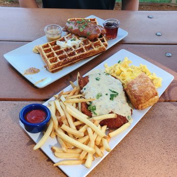 Joe's Farm Grill - Waffles and Chicken, pork chop with fries - American Near Me - Gilbert, Arizona