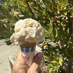 Scoop Of Nature Ice Cream And Sweets - Peach Cobbler ice cream cone