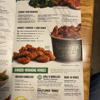 Quaker Steak & Lube - Menu - Chicken Wings Near Me - Charleston, West Virginia Quaker Steak & Lube - Menu - Chicken Wings Near Me - Charleston, West Virginia