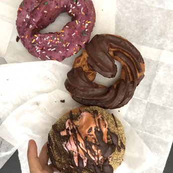 Johnny Doughnuts - (From top to bottom) blueberry cake, chocolate churro, and happy camper! Love coming here on the weekends :) - Donuts Near Me - San Rafael, California Johnny Doughnuts - (From top to bottom) blueberry cake, chocolate churro, and happy camper! Love coming here on the weekends :) - Donuts Near Me - San Rafael, California