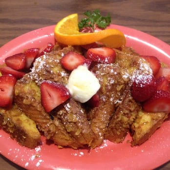 The Potholder Cafe - Flaky stuffed French toast with strawberry cream cheese. - Breakfast & Brunch Near Me - Long Beach, California The Potholder Cafe - Flaky stuffed French toast with strawberry cream cheese. - Breakfast & Brunch Near Me - Long Beach, California