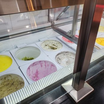 Pinochi - a variety of ice creams in a display case - Desserts Near Me - Mississauga, Ontario