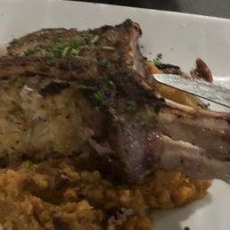 Apple stuffing pork chop with sweet potato mash Apple stuffing pork chop with sweet potato mash