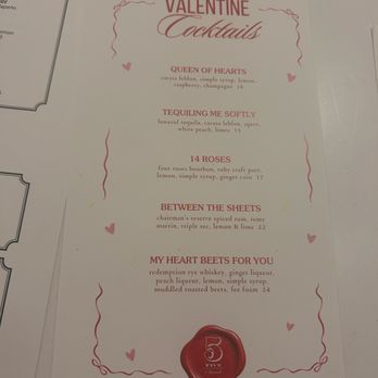 5Church - Buckhead - VALENTINE COCKTAILS - New American Near Me - Atlanta, Georgia