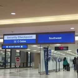 TSA Checkpoint T-4 C - Phoenix Sky Harbor International Airport - Customs done and now re-check in luggage and round 2 of TSA