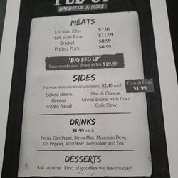 Fed Up Barbecue & More - Menu