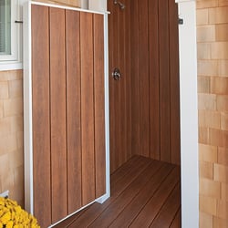 Shower and deck using Zuri photo realistic decking- Milford CT