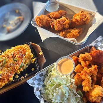 Cross Street - Corn Cheese + Spicy Popcorn Chicken + Wings (5PCS) OG style - Korean Near Me - San Diego, California Cross Street - Corn Cheese + Spicy Popcorn Chicken + Wings (5PCS) OG style - Korean Near Me - San Diego, California