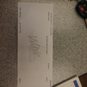 The Wave Car Wash Whitman - Reciept for payment for bumper. - Car Wash Near Me - Lacey, Washington The Wave Car Wash Whitman - Reciept for payment for bumper. - Car Wash Near Me - Lacey, Washington