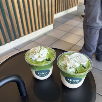 Olivia Coffee & Flower - Two Banana iced matchas - Florists Near Me - Oakland, California Olivia Coffee & Flower - Two Banana iced matchas - Florists Near Me - Oakland, California