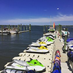 Wet N Wild Waverunner Rentals - View of the docks and the Wave Runners.