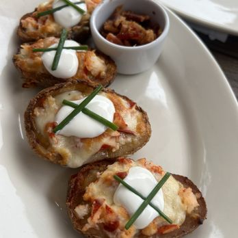Seager & Sons - Fancy potato skins...bacon on the side - Pizza Near Me - Plano, Texas