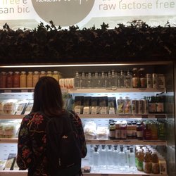 Essenza by Sha - Refrigerated case of salads, sandwiches and drinks.