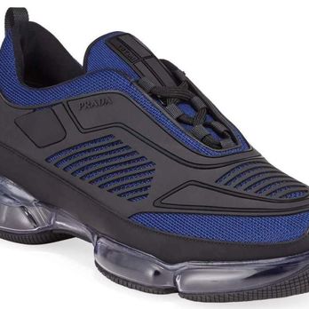 Prada - Prada Men's Cloudbust Mesh & Leather Sneakers - Women's Clothing Near Me - Bellevue, Washington