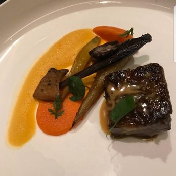 Stubborn Seed - Umami short rib with a bunch of carrot preparations - New American Near Me - Miami Beach, Florida Stubborn Seed - Umami short rib with a bunch of carrot preparations - New American Near Me - Miami Beach, Florida