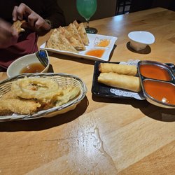 Tokyo Japanese Steak House - Appetizers: chicken tempura, spring rolls, scallion pancakes