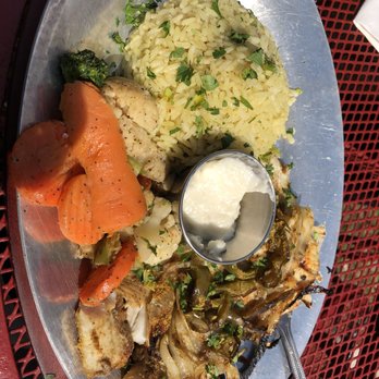 Garden House - Cod fish with rice and veggies - Mediterranean Near Me - Rosendale, New York