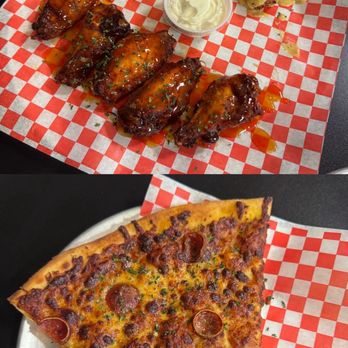 Brico’s Pizza Kitchen - Lemon pepper & mango habanero wings, single sliced pepperoni pizza. - Pizza Near Me - San Marcos, Texas Brico’s Pizza Kitchen - Lemon pepper & mango habanero wings, single sliced pepperoni pizza. - Pizza Near Me - San Marcos, Texas