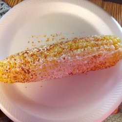 El Taco Veloz - Mexican style corn with mayo, Mexican crumble cheese and chili powder.