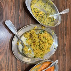 Anarkali Indian Restaurant - Lamb Biriyani, Tikka Masala, Coconut curry, Saang Paneer, Garlic Naan (we were too excited and forgot to take a picture)