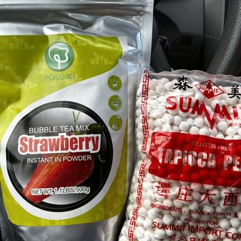 Oriental Groceries & Crafts - a bag of sugared strawberries and a packet of sugared strawberries - Grocery Near Me - Stony Brook, New York Oriental Groceries & Crafts - a bag of sugared strawberries and a packet of sugared strawberries - Grocery Near Me - Stony Brook, New York