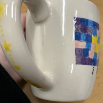 The Hot Spot - dark smudges/marks on the outside of the painted mug - Paint-Your-Own Pottery Near Me - Sacramento, California