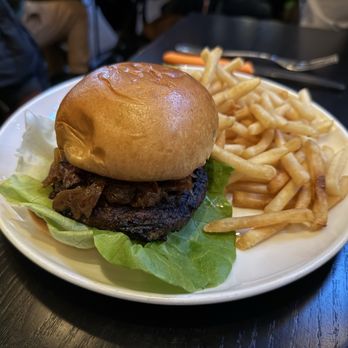 Row 34 - Seaport - Bacon Cheddar Burger* - New American Near Me - Boston, Massachusetts
