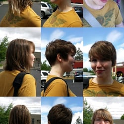 Serendipity Hair Design Studio - My grown out A-line of 6 months. Cameron whipped it into a beautiful pixie.
