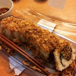 Sushi Izu - This is the teriyake beef crunchy roll. The salmon crunchy roll is really good, a must try!