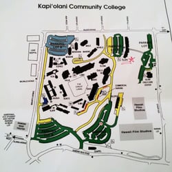 Kapi'olani Community College Passport Acceptance Office - Park in the lot to the left of my ugly red star. If you park in the opposite lot, you're in for a loooong walk up the stairway.