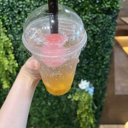Peach ade with an ice bear Peach ade with an ice bear
