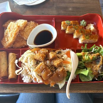 Vegan Shoku - Box with crab oshi and Vegan Spam Teriyaki Dinner Box - Japanese Near Me - Vancouver, British Columbia Vegan Shoku - Box with crab oshi and Vegan Spam Teriyaki Dinner Box - Japanese Near Me - Vancouver, British Columbia