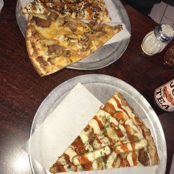 Krave It Pizza & Sandwich Joint - Chicken and waffle pizza, I can't remember the next one lol & my slice was the mozzarella sticks with fried chicken pizza - Sandwiches Near Me - Bayside, New York