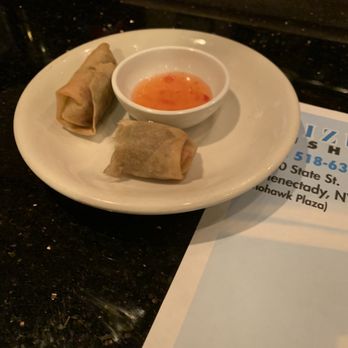 Mizu Sushi - Yummy (complimentary) veggie spring rolls!!! - Japanese Near Me - Schenectady, New York Mizu Sushi - Yummy (complimentary) veggie spring rolls!!! - Japanese Near Me - Schenectady, New York