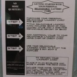 Laundry card details