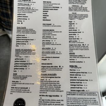 Pho Please - Menu 1/25/2025 - Vietnamese Near Me - Austin, Texas