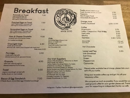 Menu photo 2 Food Game Dublin, D Menu photo 2 Food Game Dublin, D