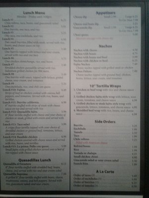 Menu photo 8 El Rincon Azteca Chanute, KS