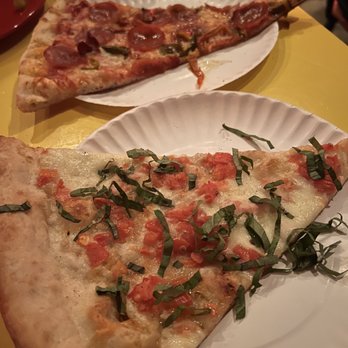 Home Slice Pizza - Margherita pizza, pepperoni with cherry peppers - Pizza Near Me - Austin, Texas