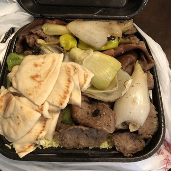 Pita King - FULL order to go- Gyros Plate (lamb, onions, artichoke, peppers, rice & pita) - Greek Near Me - Escondido, California
