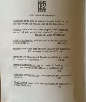 Menu photo 4 13th Note Glasgow, GLG Menu photo 4 13th Note Glasgow, GLG